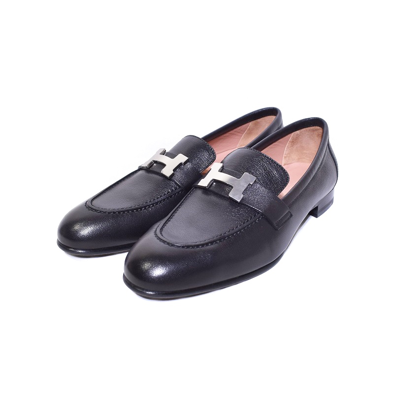 エルメス HERMES モカシン パリ コンスタンス ローファー 36 1/2 黒 