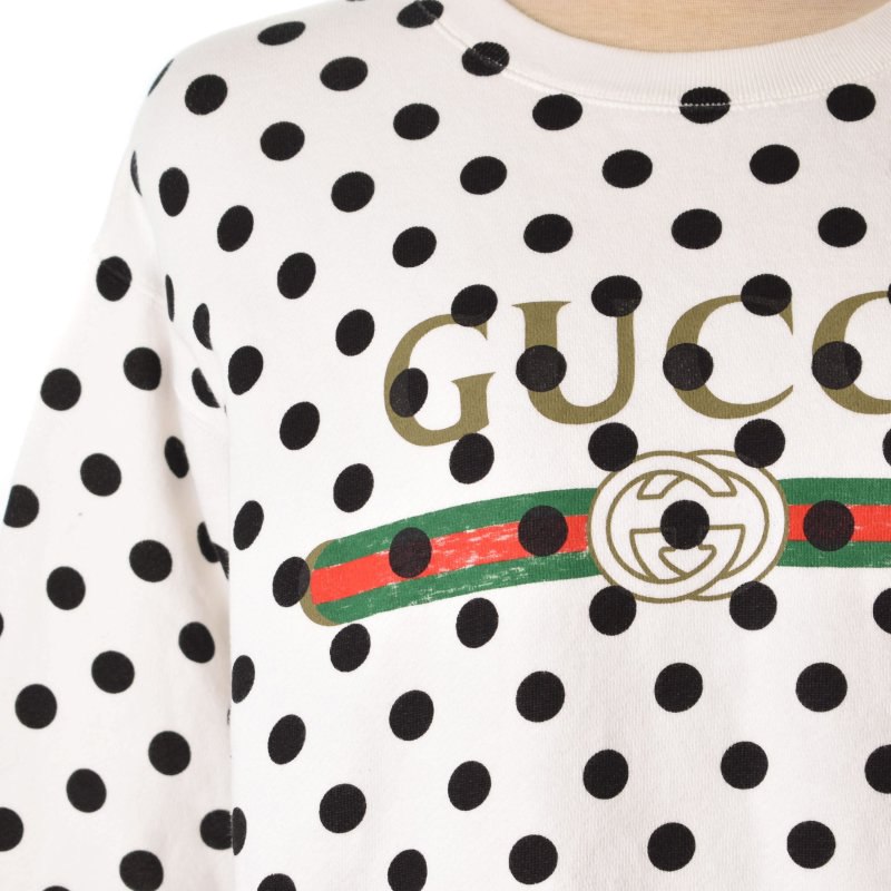 グッチ GUCCI スウェット トレーナー プルオーバー 長袖 ドット ロゴ  
