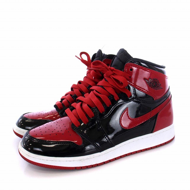 ナイキ NIKE GS Air Jordan 1 High OG Patent Bred エアジョーダン1 