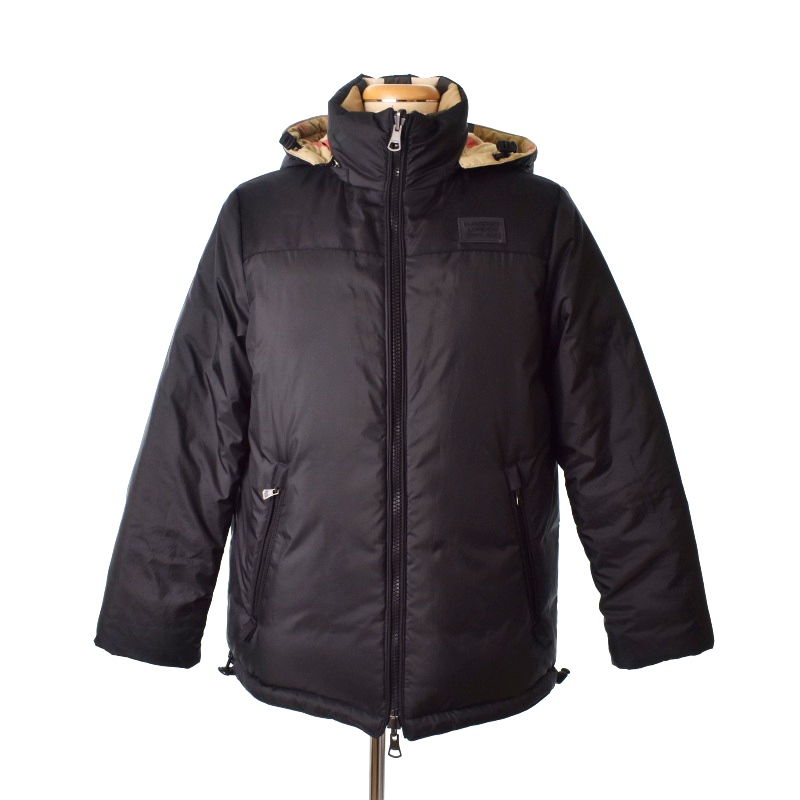 BURBERRY LONDON 伏せる ノバチェック リバーシブル 中綿ジャケット 黒