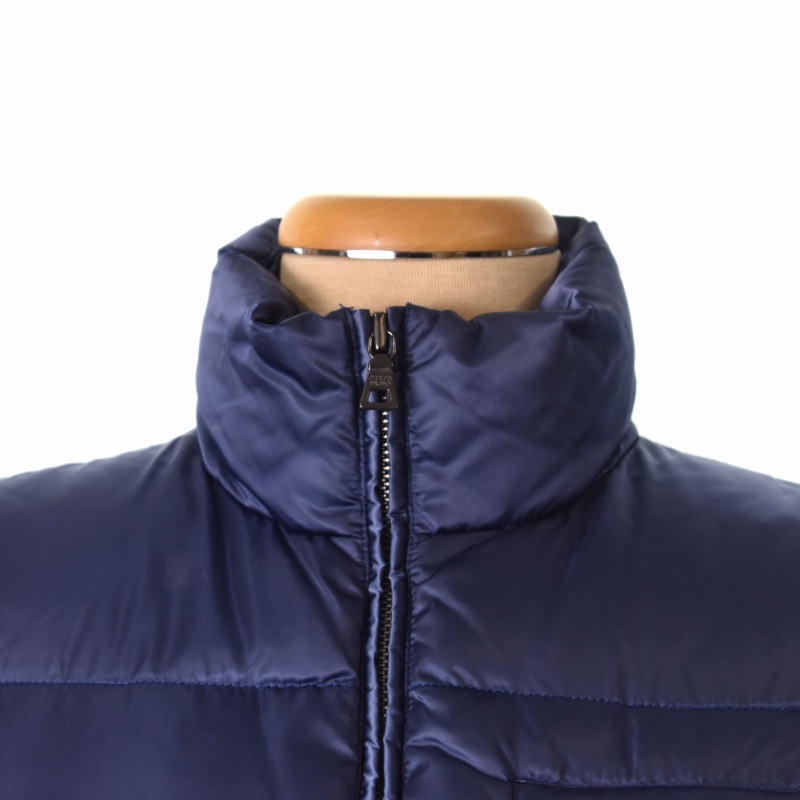 プラダ PRADA ダウンベスト トライアングルロゴ ジップアップ 38 紺