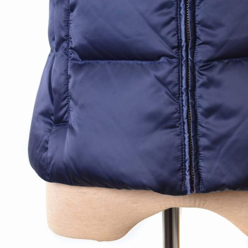 プラダ PRADA ダウンベスト トライアングルロゴ ジップアップ 38 紺