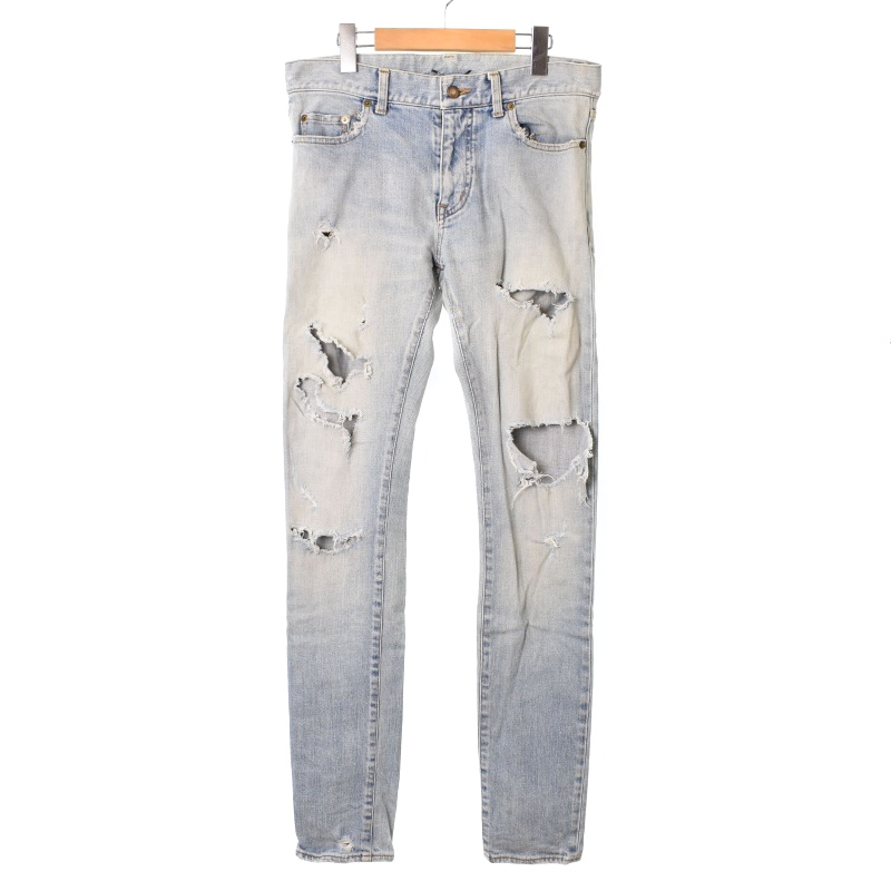 サンローラン パリ SAINT LAURENT PARIS 16AW Destroyed Skinny Jeans 