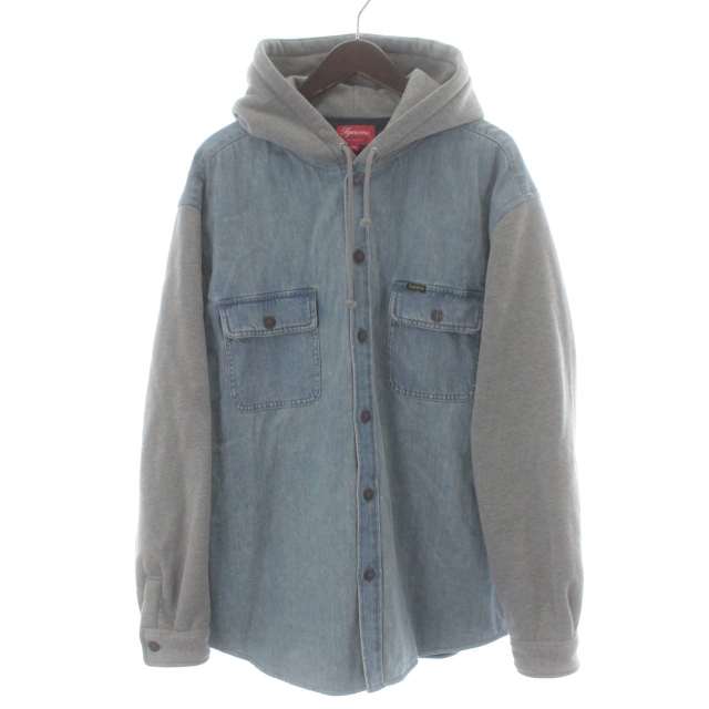 シュプリーム SUPREME 22FW Fleece Hooded Denim Shirt フリースフード  