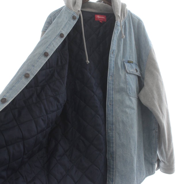 シュプリーム SUPREME 22FW Fleece Hooded Denim Shirt フリースフード