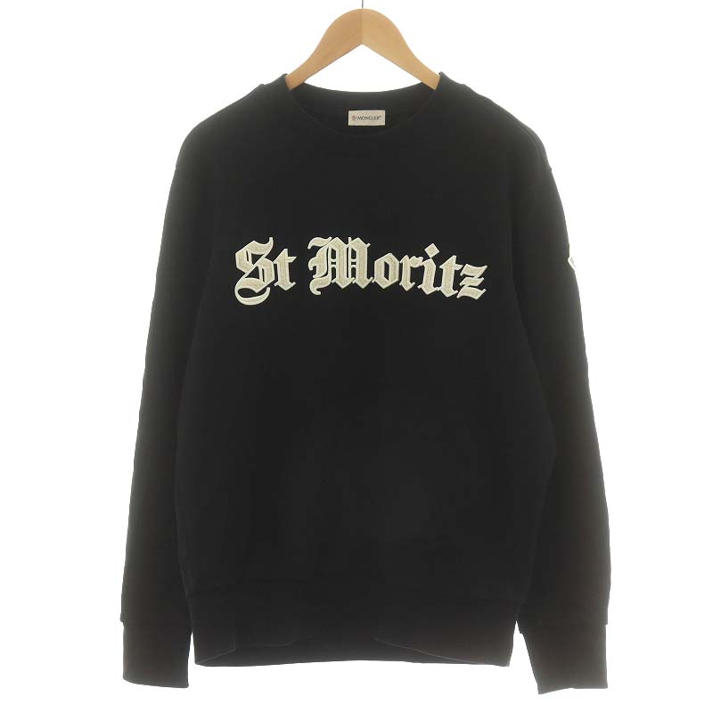 モンクレール MONCLER SWEATSHIRT スウェット トレーナー ロゴ M 黒 