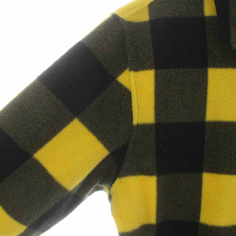 ステューシー STUSSY フリースジャケット チェック ジップアップ M