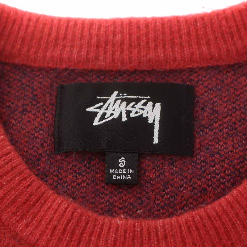 ステューシー STUSSY ニット セーター プルオーバー ウール混 カシミヤ 
