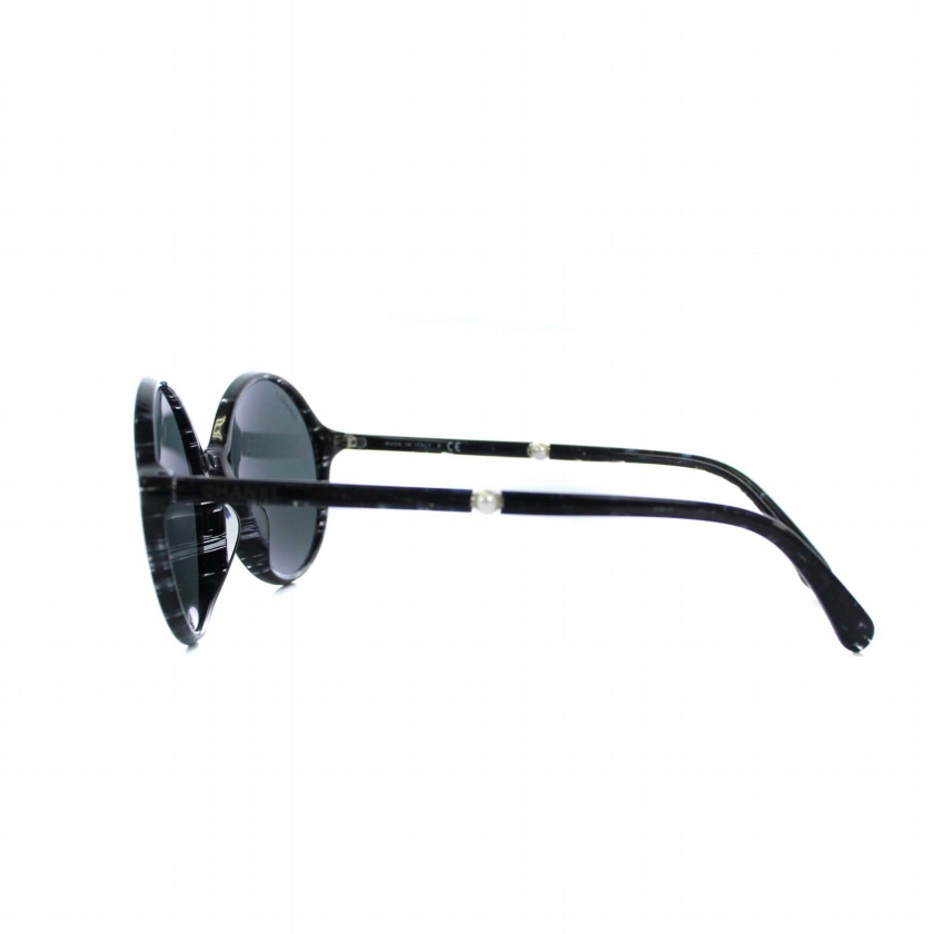 CHANEL サングラス ブラック CC ロゴ　眼鏡 シャネル CHANEL サングラス 眼鏡 カラーレンズ ロゴ パール付き 53