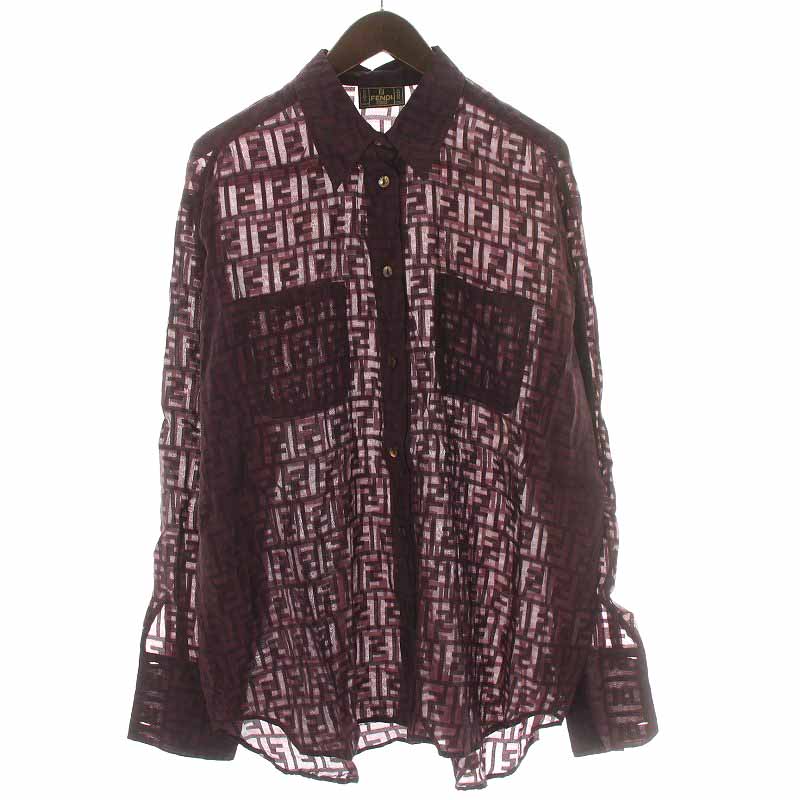 FENDI シースルー　透けてる　トップス　ロゴ　ズッカ柄　ヴィンテージ レア 楽天市場】【中古】 FENDI （フェンディ） FFモチーフ ズッカ柄