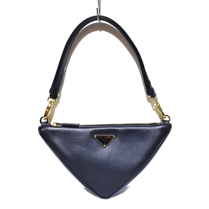プラダ PRADA TRIANGOLO JACQU シンボル レザー ファブリック  