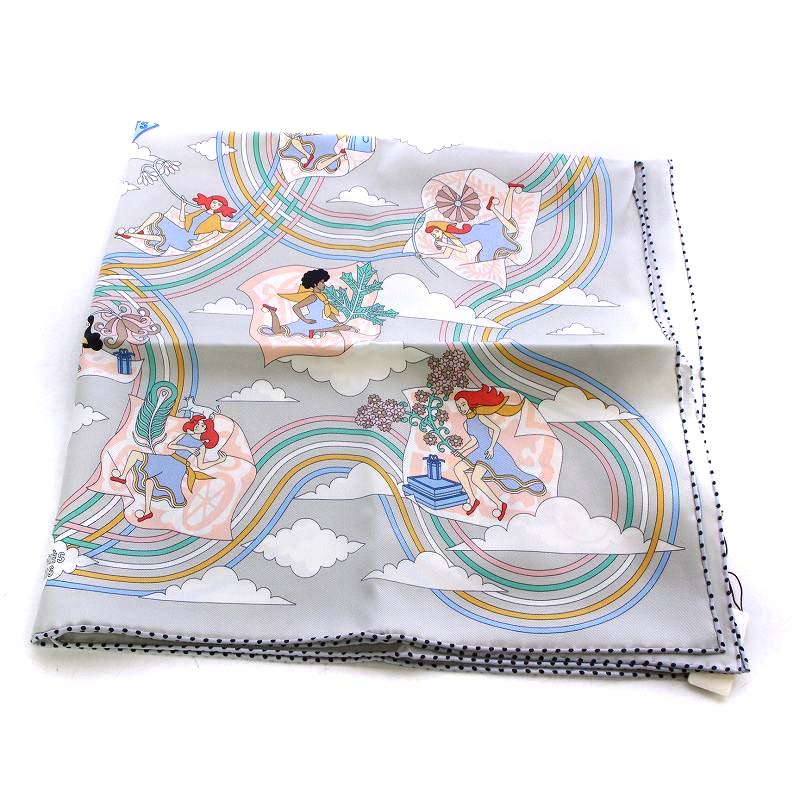 未使用品 エルメス HERMES スカーフ カレ70 CARRES VOLANTS 空