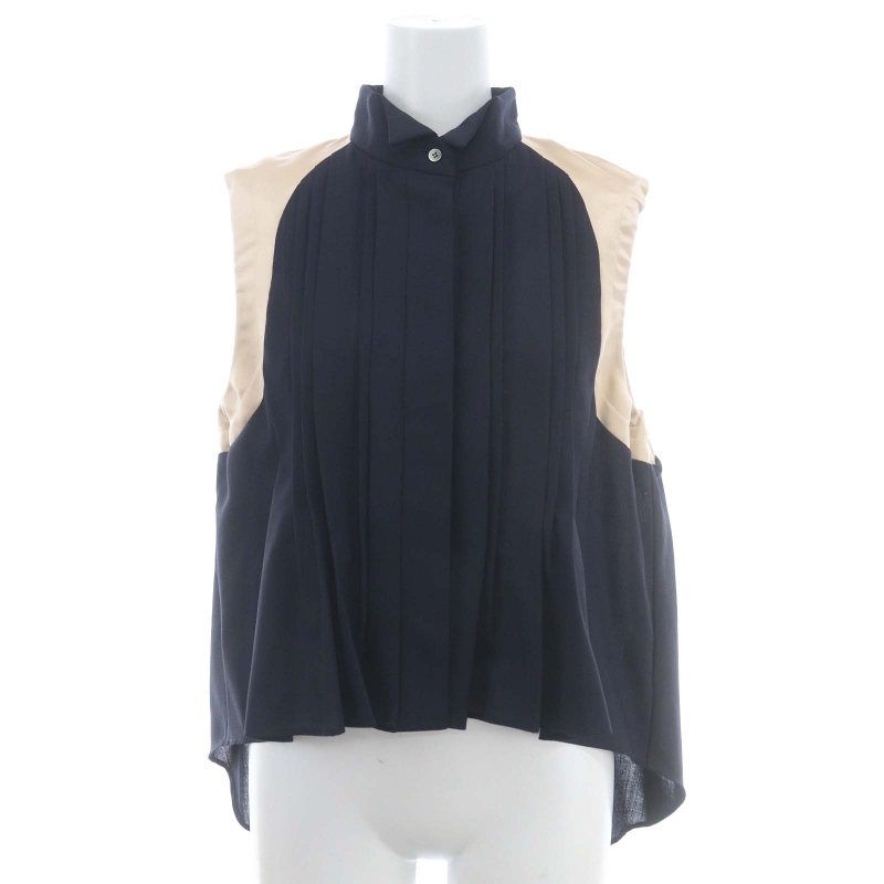 サカイ sacai 22SS Suiting Mix Shirt ノースリーブブラウス 切替 