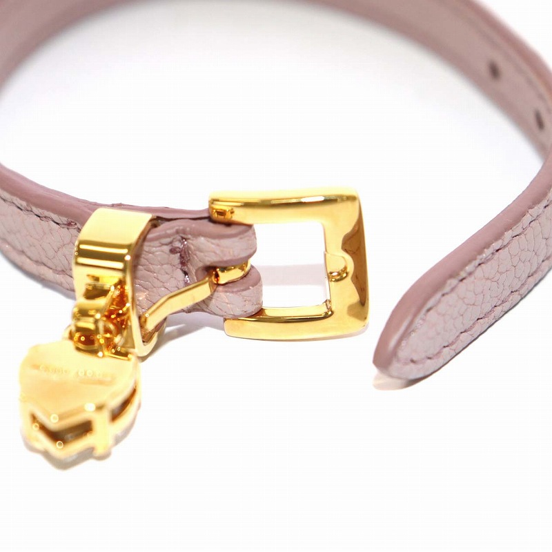 ミュウミュウ miumiu ブレスレット バングル ハートクリスタル レザー