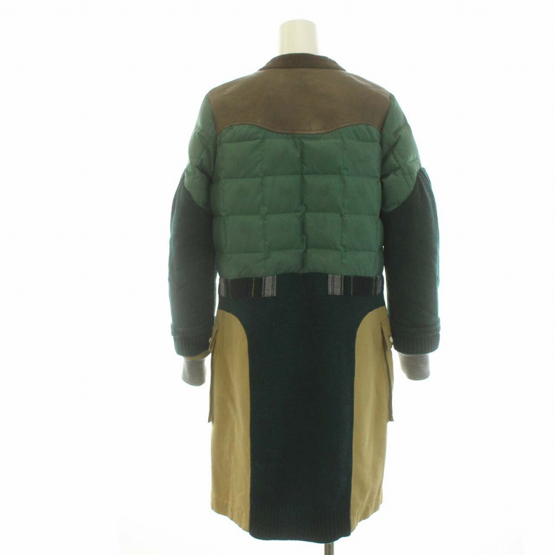 UNDERCOVER - アンダーカバー 08AWカシミヤ レザードッキング ダウンコート カーディガン UNDERCOVER - アンダーカバー 08AWカシミヤ レザードッキング