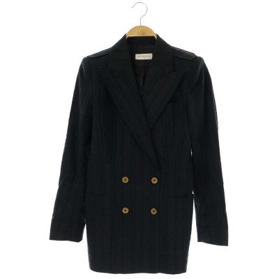 ドリスヴァンノッテン コットン 金ボタン ストライプ テーラードジャケット 紺 ドリスヴァンノッテン コットン 金ボタン ストライプ テーラード