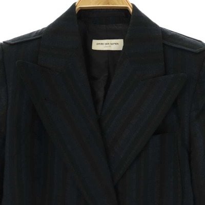 ドリスヴァンノッテン コットン 金ボタン ストライプ テーラード