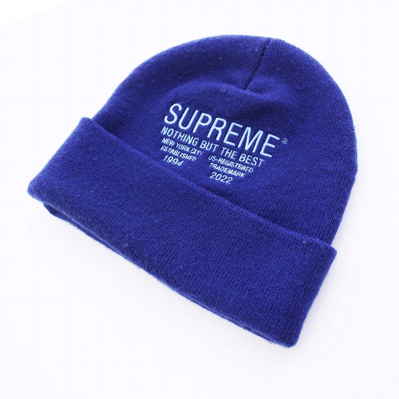 Supreme ニット帽 青　刺繍 Supreme ニット帽 青 刺繍