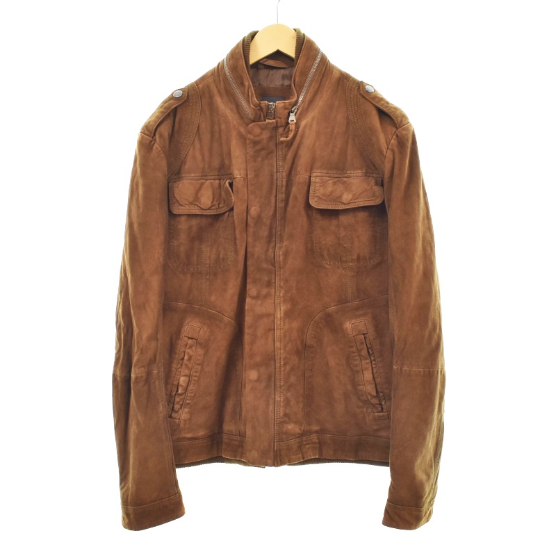 HUGO BOSS】ヒューゴボス レザー ライダースジャケット ブラウン