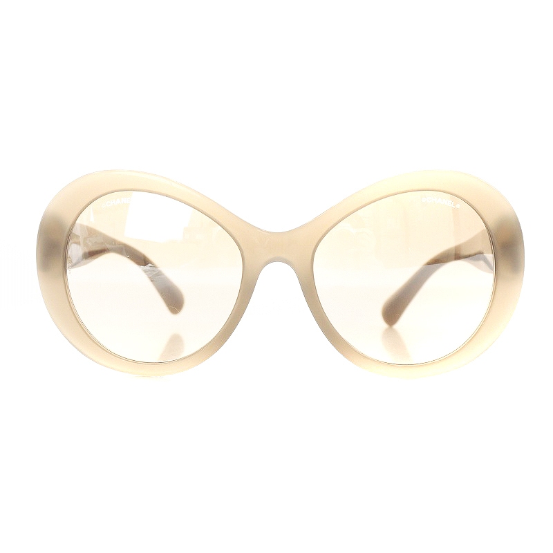 シャネル CHANEL ココマーク オーバルシェイプ サングラス 56□19 茶