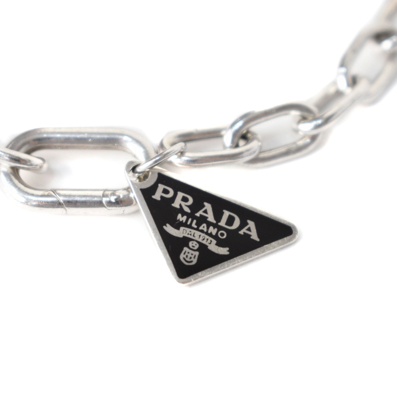 プラダ PRADA ブレスレット チェーン 三角プレート ロゴ 925 L  