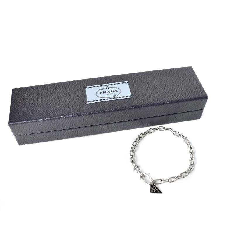プラダ PRADA ブレスレット チェーン 三角プレート ロゴ 925 L  