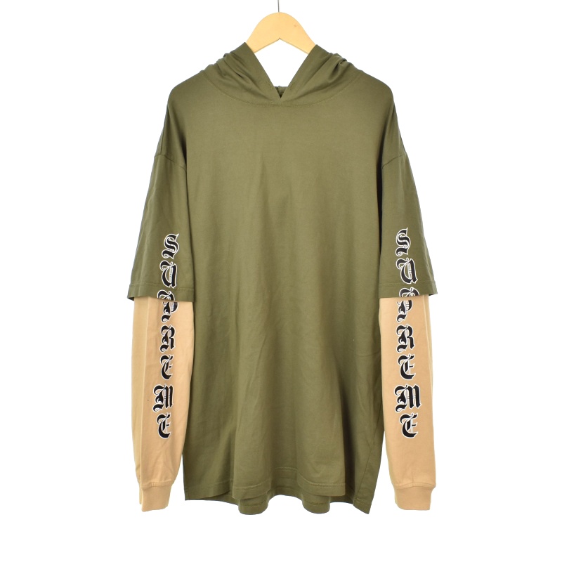 シュプリーム SUPREME 22AW Layered Hooded L/S Top レイヤード 
