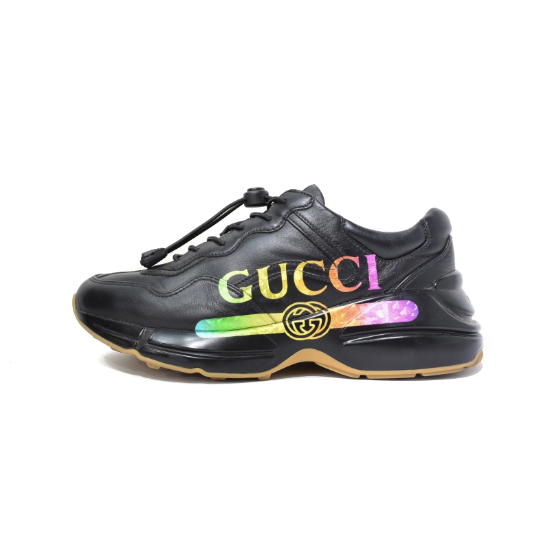 グッチ GUCCI スニーカー ダッドシューズ ローカット ロゴ 6.5 黒 