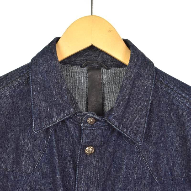 クロムハーツ CHROME HEARTS レザーパッチ クロスボタン ダンガリー