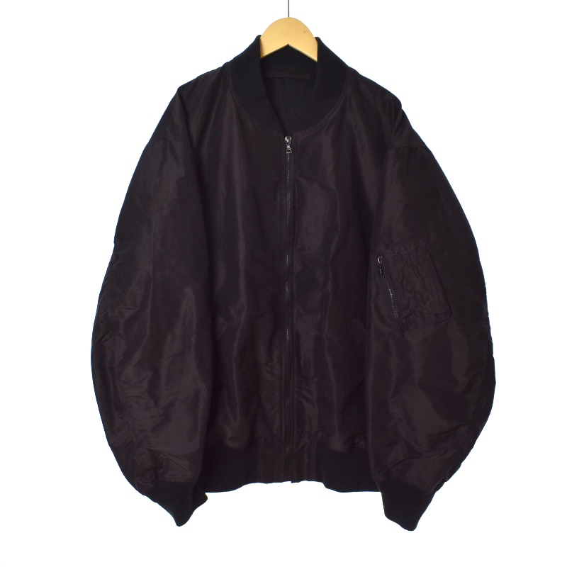 コモリ COMOLI 24SS コットンシルク MA-1 ジャンパー ブルゾン 3 黒  