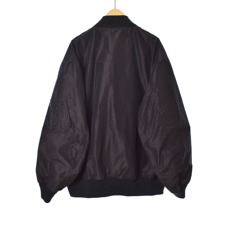 コモリ COMOLI 24SS コットンシルク MA-1 ジャンパー ブルゾン 3 黒  