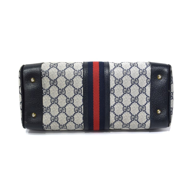オールドグッチ シェリーライン ボストンバッグ ショルダー付 2way ネイビー グッチ GUCCI オールドグッチ GG柄 シェリーライン ボストン