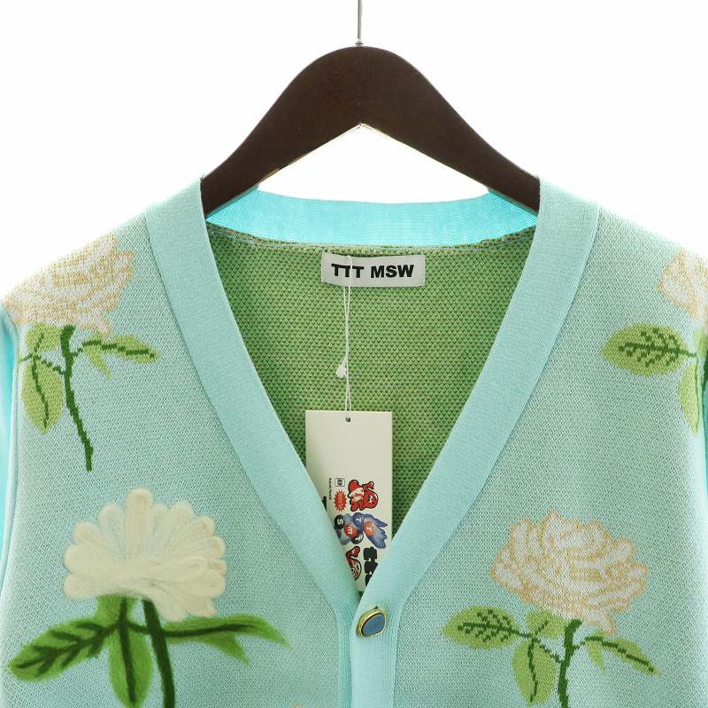 TTT MSW 薔薇柄 カーディガン ティー モダン ストリートウェア　XL TTT MSW 薔薇柄 カーディガン ティー モダン ストリートウェア
