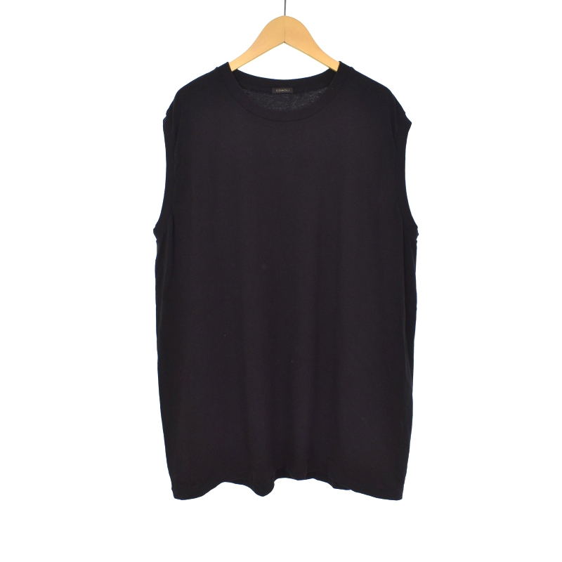 コモリ COMOLI 24SS コットンジャージ ノースリーブ Tシャツ 4 黒 
