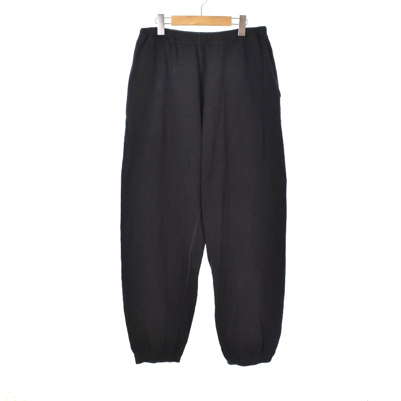 コモリ COMOLI 24SS 製品染裏毛パンツ スウェットパンツ 3 黒 ブラック 