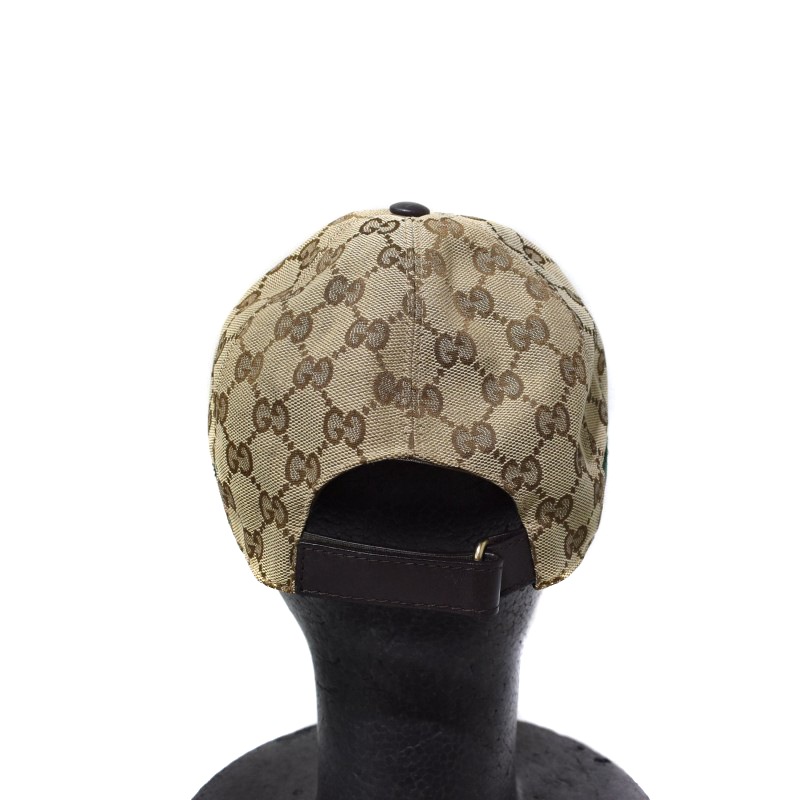 GUCCIウェブ ストライプ付き オリジナルGGキャンバス ベースボールキャップ