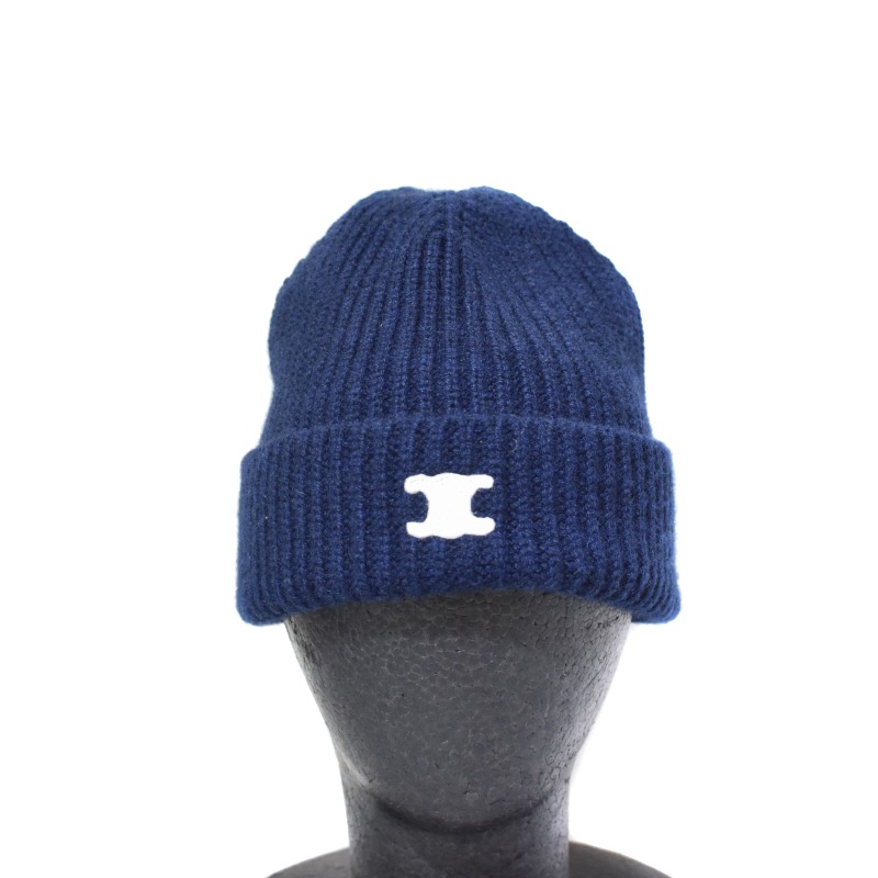 セリーヌ トリオンフ ニットキャップ リブ編み ビーニー