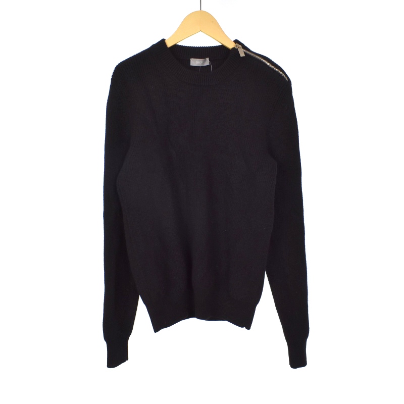 Dior homme ブラック Vネックニットセーター Dior Homme(ディオールオム) ダメージ加工 Vネックニット