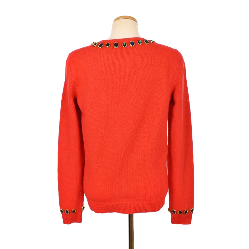 グッチ GUCCI 18AW NYヤンキース ビジュー ニット セーター 長袖 S 赤  