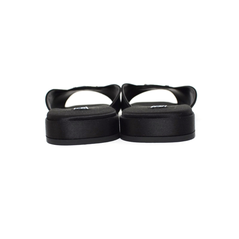 PRADA プラダ ミュール 三角ロゴプレート プラダ PRADA 三角ロゴプレート サテン フラット サンダル