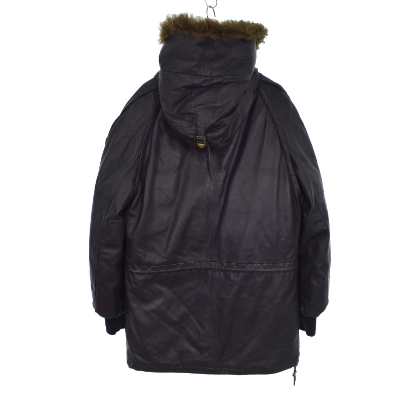 ポールスミス PAUL SMITH ラムレザー ダウンジャケット M 黒 ブラック 