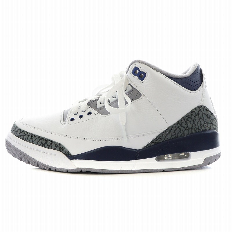 未使用品 ナイキ NIKE AIR JORDAN 3 RETRO white midnight navy エア 