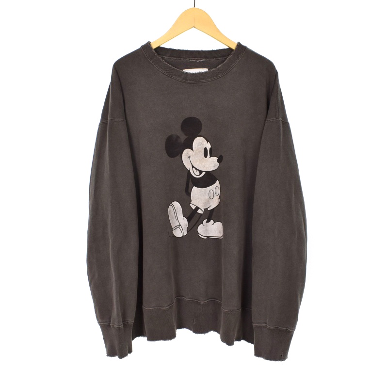 アンセルム ANCELLM MICKEY PRINT DAMAGE SWEAT SHIRT ミッキー 