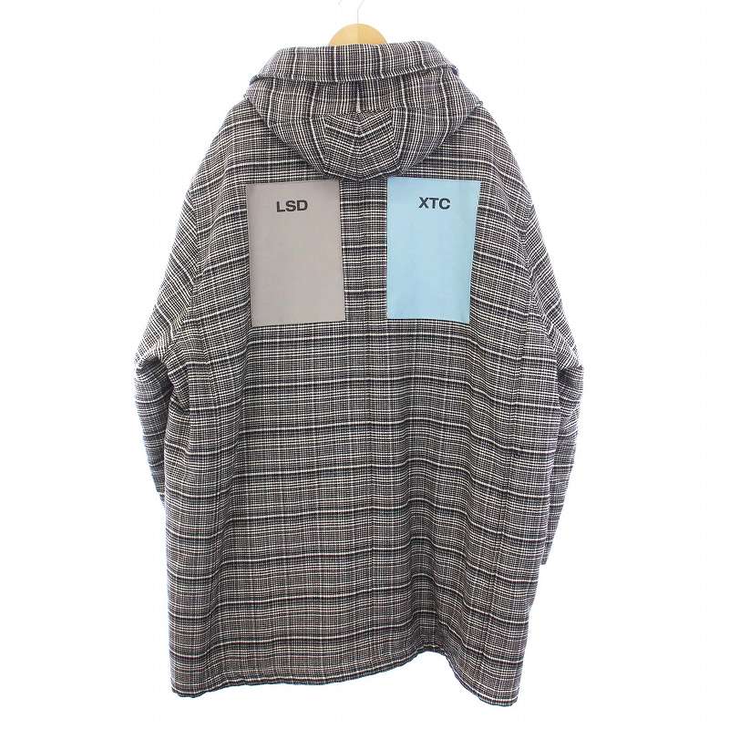ラフシモンズ RAF SIMONS 18AW Black and White Check Padded Parka 