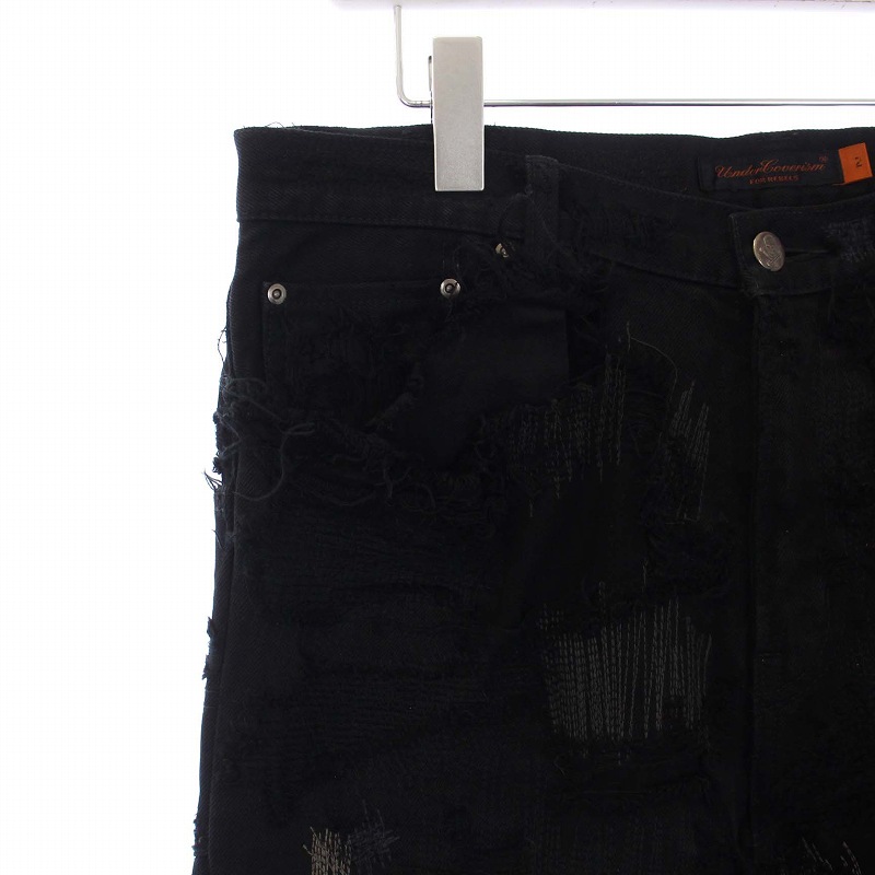 size1黒UNDERCOVERデニム85 Denimクラッシュデニム パンツ UNDERCOVER - Undercover 85 デニム パンツ archiveの通販 by