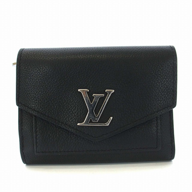 ルイ・ヴィトン 黒 レザー 三つ折り財布
