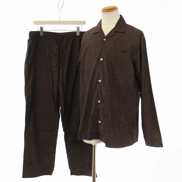 KITH★ペイズリーセットアップ 美品】KITH ペイズリー柄 セットアップ Camp Collar シルク 黒