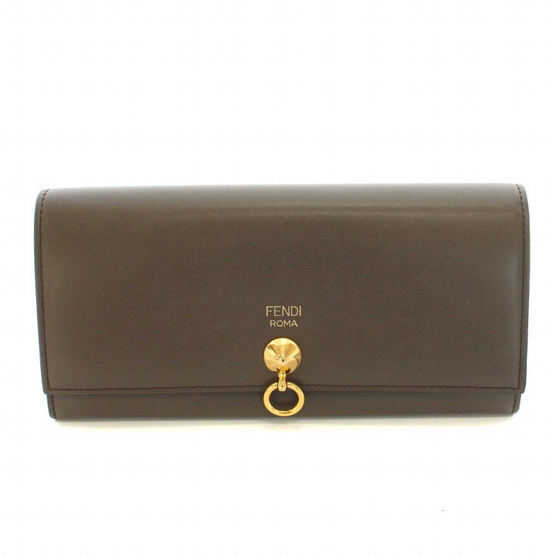 フェンディ バイザウェイ 長財布 本革 ゴールド金具 ブラック 美品 FENDI フェンディ バイザウェイ 長財布 レザー 革 ブラック ゴールド