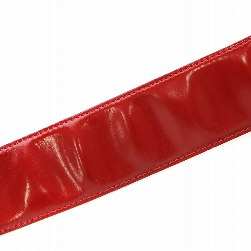 セリーヌ CELINE ベルト ゴールド金具 レザー 65 赤 レッド