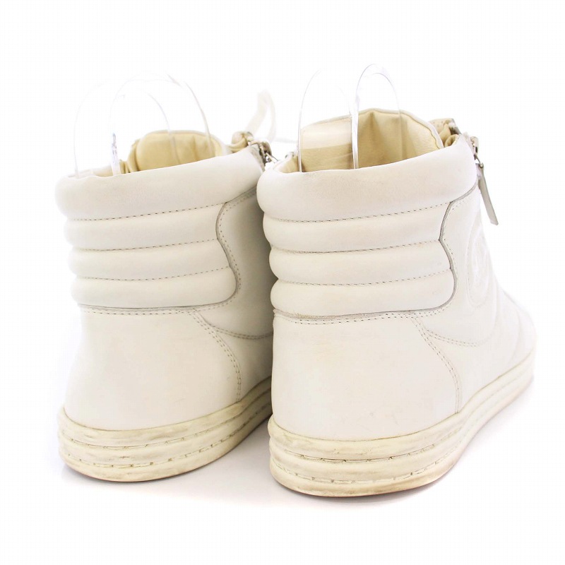 シャネル CHANEL ココマーク ハイカットスニーカー ダブルジップ 42